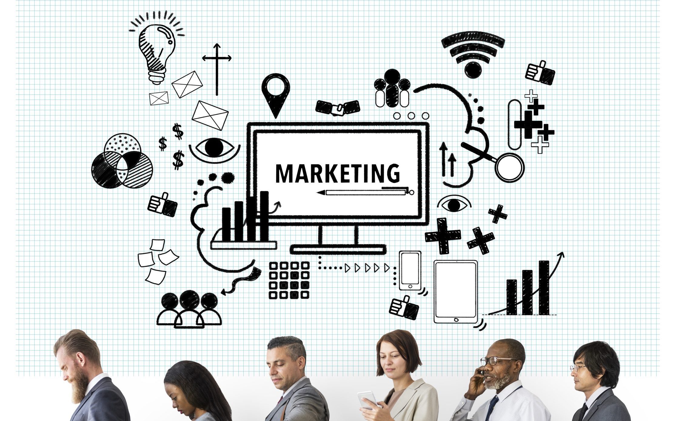 marketing computer sign symbol concept